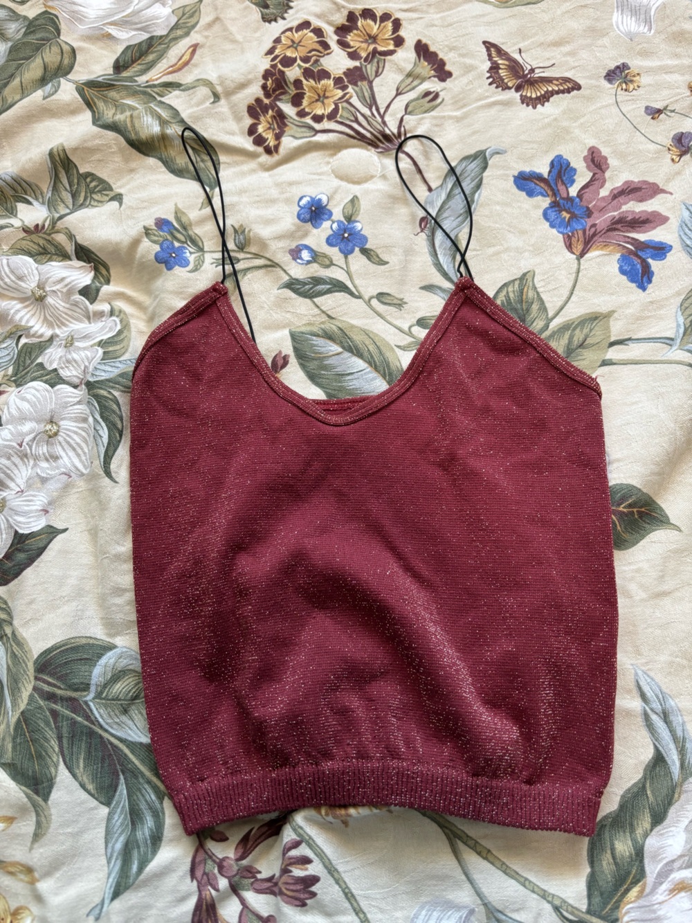 Free People Sparkle rust Burgundy Camisole